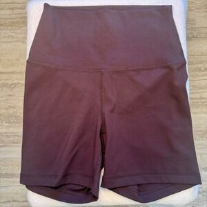 Yogalicious Lux Everyday 5 Inch Biker Shorts Womens Small Brown High Rise